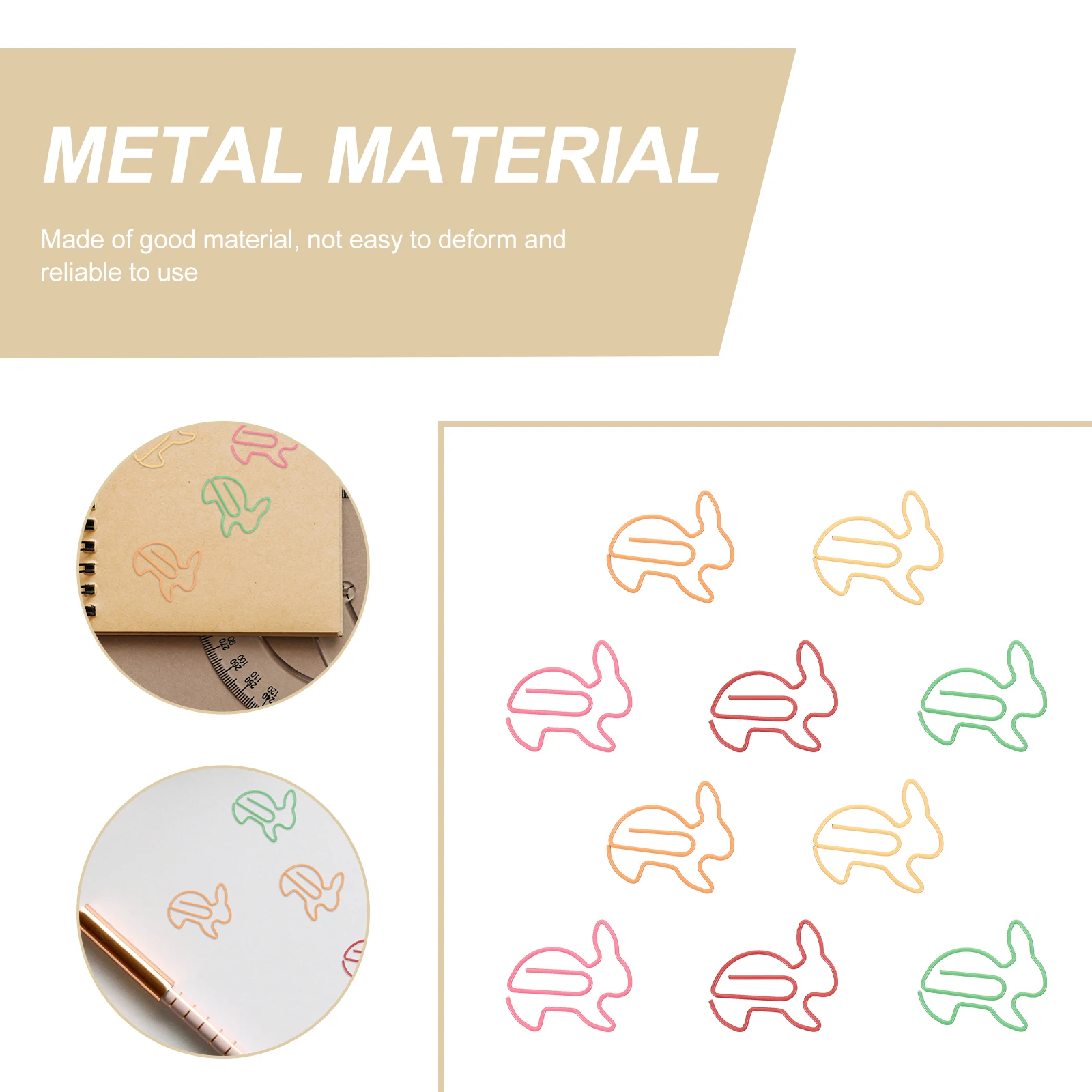 

20pcs Metal Rabbit Paper Clips Creative Bookmark Pins for Office Use Silver om Perfect Note Photo Sign Clip
