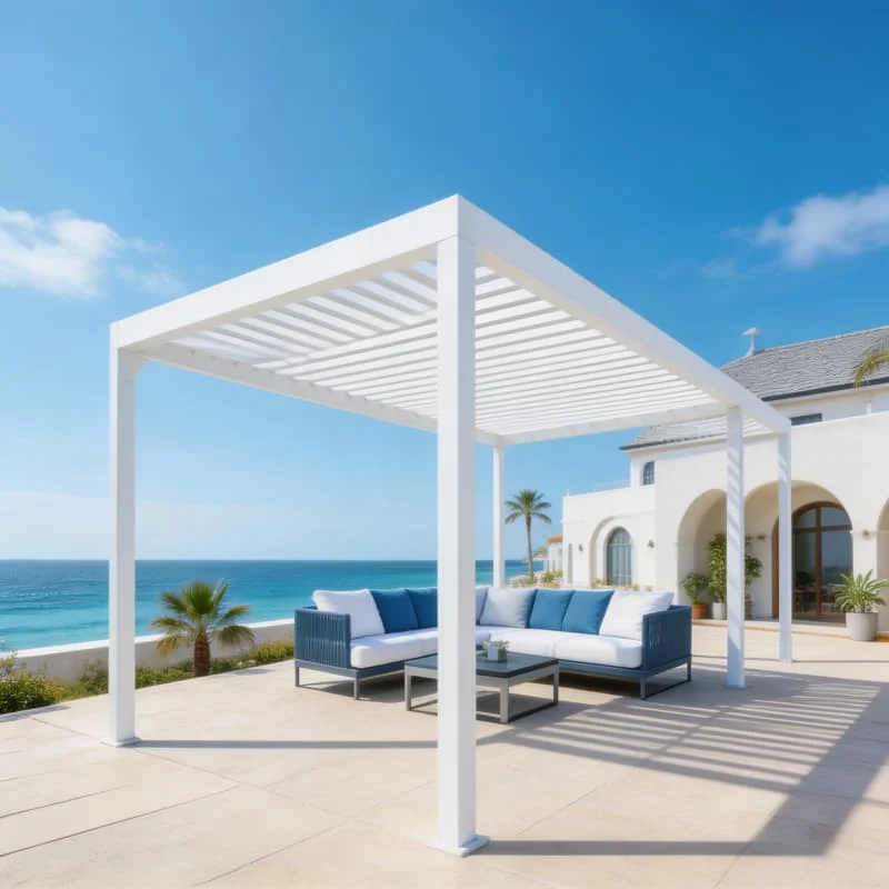 DIY Easy Assembly Modern Aluminum Pergola Outdoor Sun Louver Gazebo UV Resistant Powder Coated