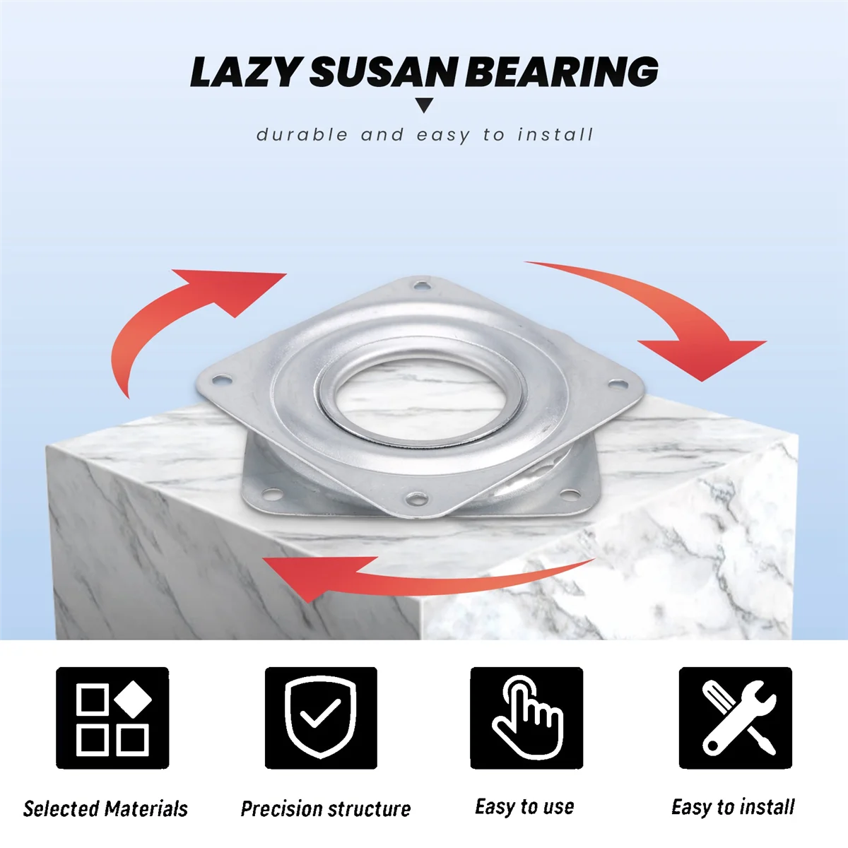 Lazy Susan Ball Bearing Metal Swivel Plate - 72 x 72 x 9 mm