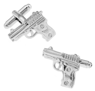 Factory Price Retail Metal Cuff Links Gifts For Men Fashion Copper Material Pistol Design CuffLinks  