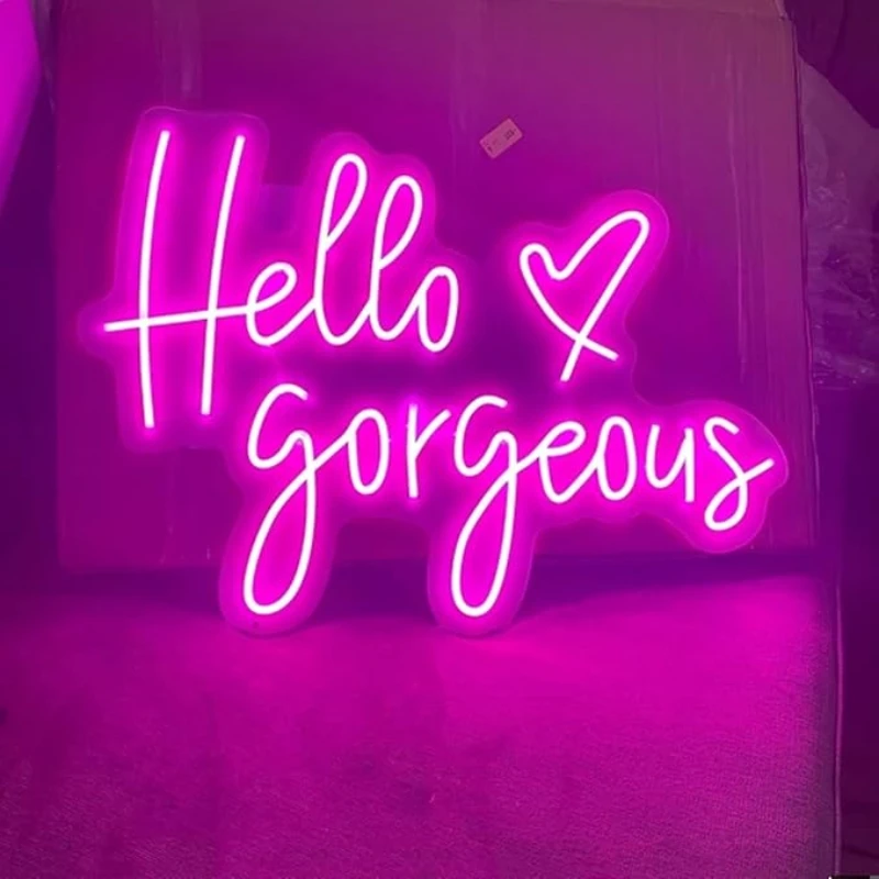 

Hello Gorgeous Neon Sign LED Decorative Neon Light for Girls Bedroom Dorm Decor,Home Party Wall Decor,Personalized Birthday Gift