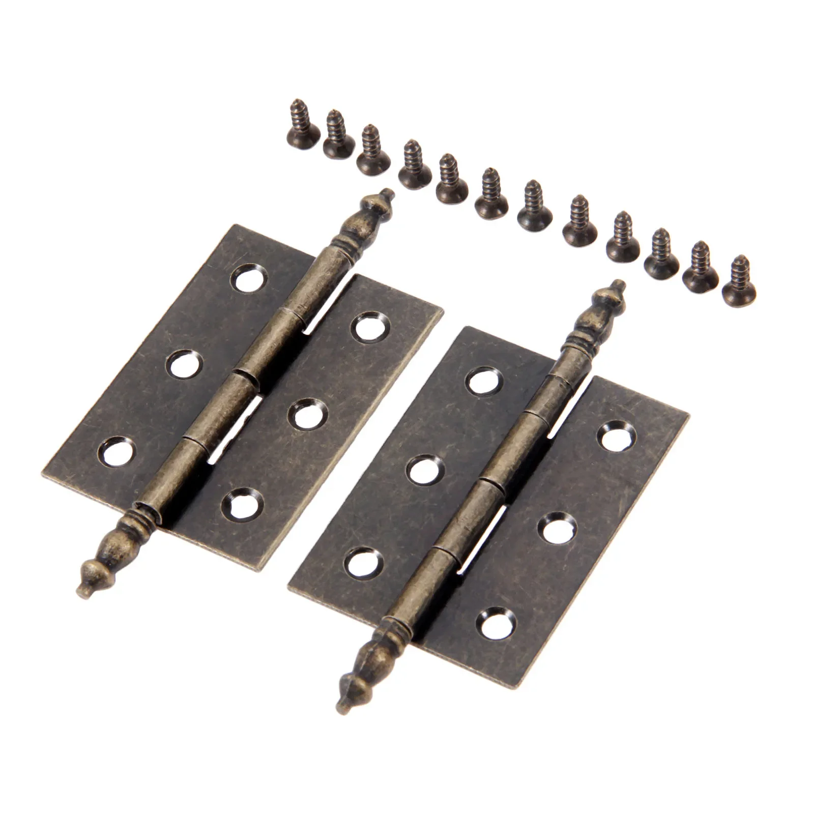 2Pcs 55*39mm Antique Bronze Furniture Decorative Hinges Cupboard Cabinet Drawer Door Butt Hinge 6 Holes Jewelry Wooden Box Hinge