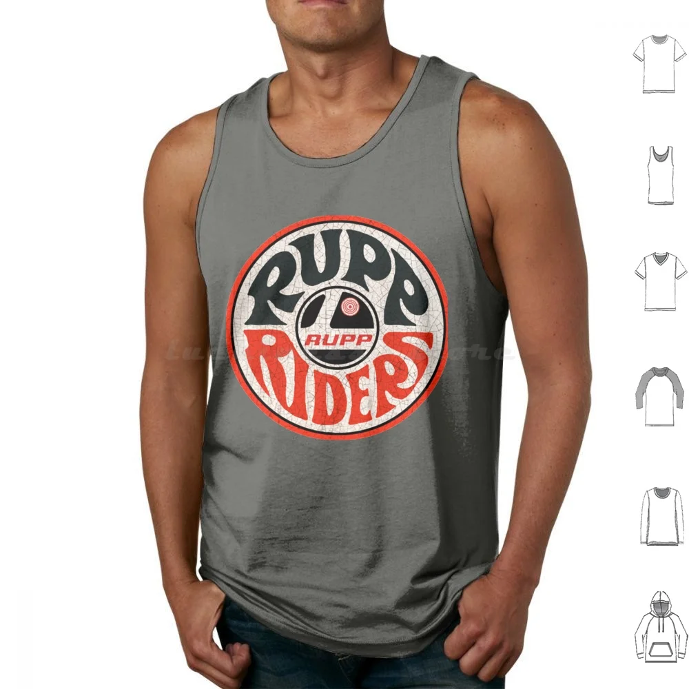 Rupp Camisetas sin mangas de algodón con estampado 440 bicicletas carrito Go Mini Polaris Ski Doo motos de nieve moto de nieve jinete motos de nieve Vintage Rupp