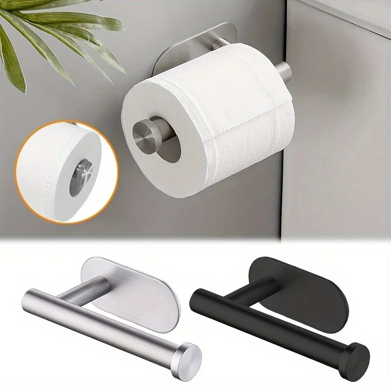 No Drilling Toilet Paper Holder 201 Stainless Steel Self Adhesive Wall Mount Tissue Towel Roll Dispenser for Bathroom Kitchen