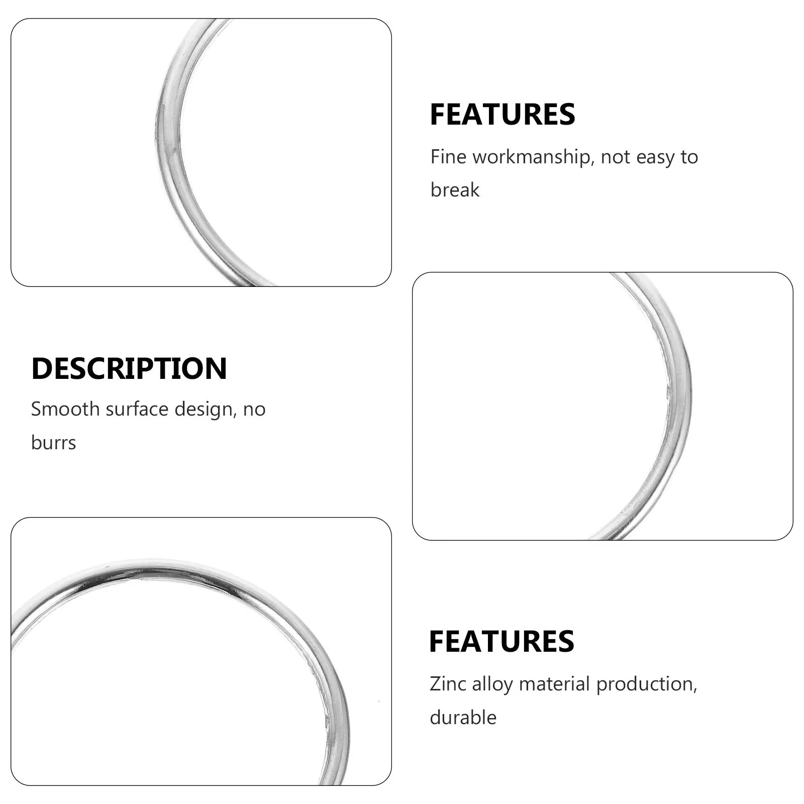 

20Pcs Circular Decorative Rings Zinc Alloy Durable Buckles for Luggage Bags Backpacks Camping Ropes DIY Accessories