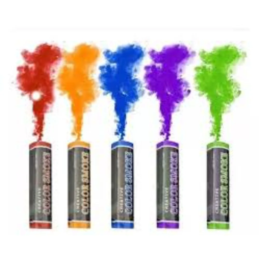 3 قطعة عصا الدخان الملونة يده الدخان المرحلة استوديو الزفاف الضباب الدخان عصا الدعامة جو الطرف الديكور التصوير استخدام