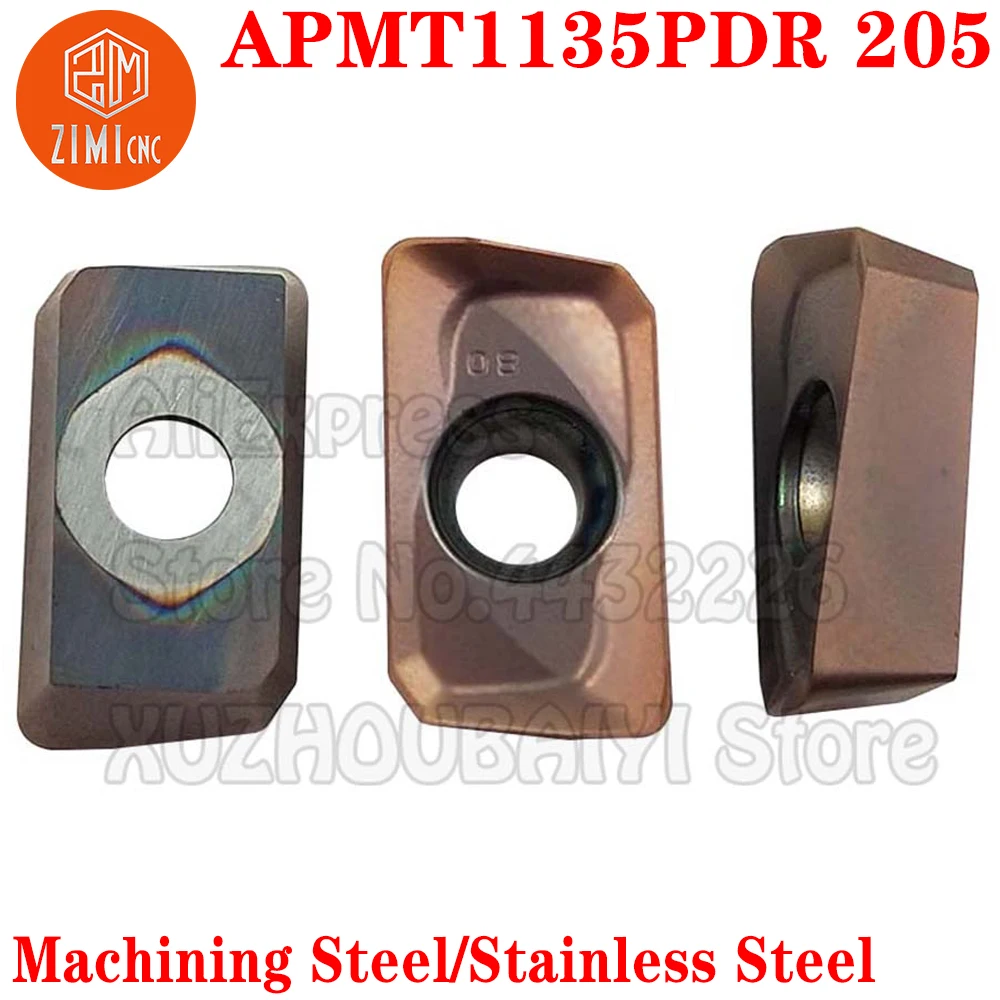 APMT1135PDR 205 APMT1135 PDR 205 Carbide Milling Inserts Turning Inserts APMT 1135 CNC Metal Lathe Indexable Milling Cutter Tool