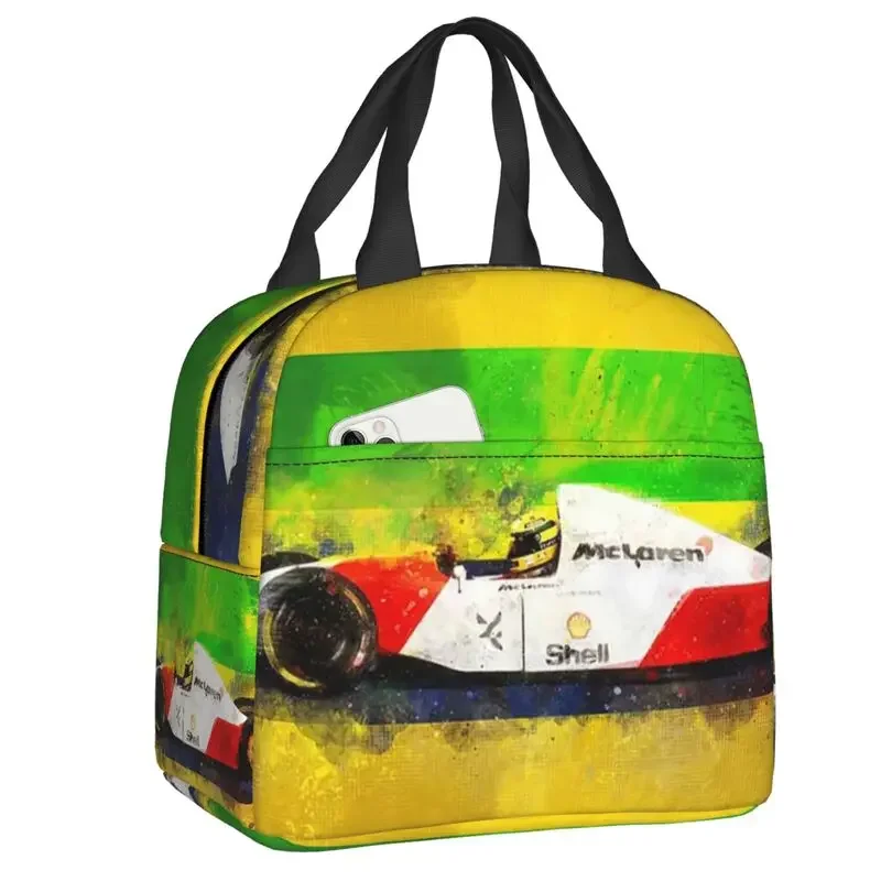

Custom A-Ayrtons Helmet Resuable Lunch Boxes Women Multifunction Motorcycle Race Thermal Cooler Food Insulated Lunch Bag Student