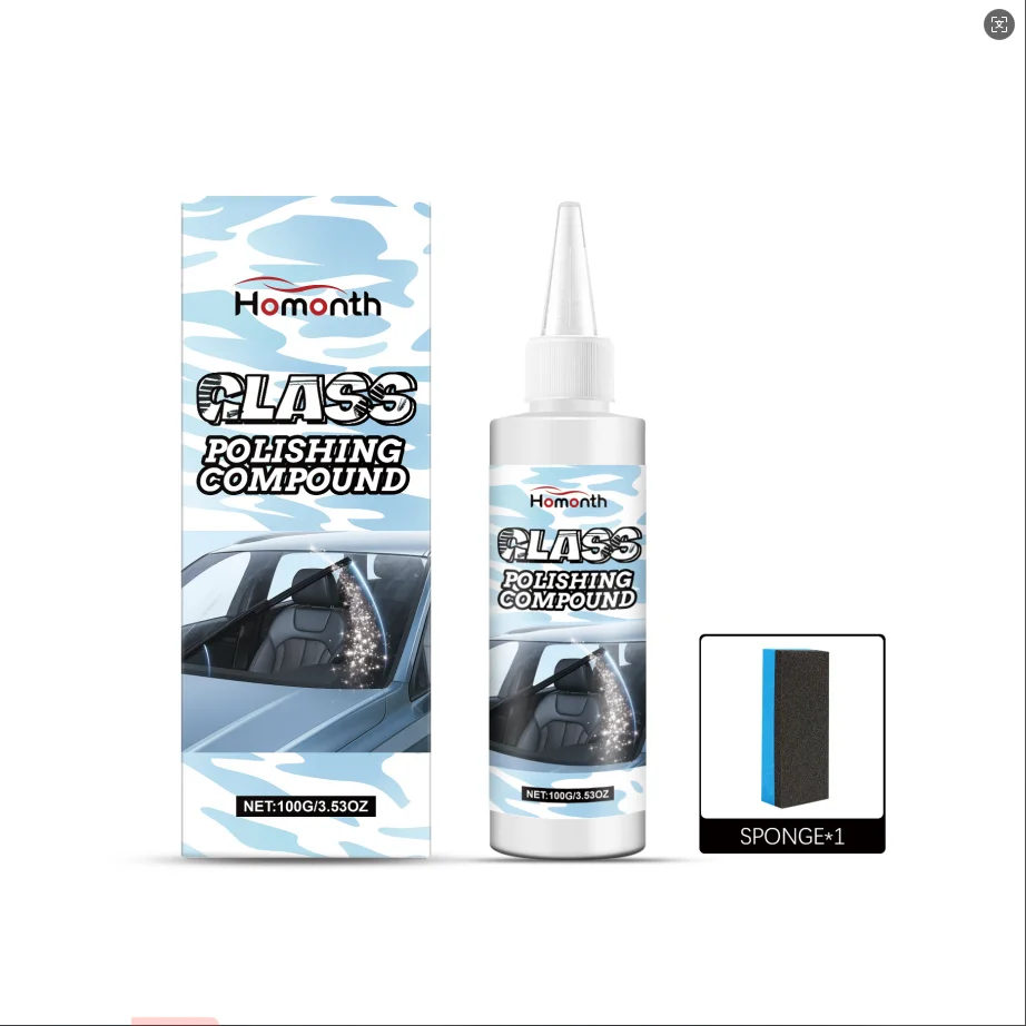 معجون تلميع زجاج السيارة من Homonth، معجون تنظيف طبقة زجاجية للسيارة، إزالة التلوث، معجون تنظيف فيلم الزيت الشفاف