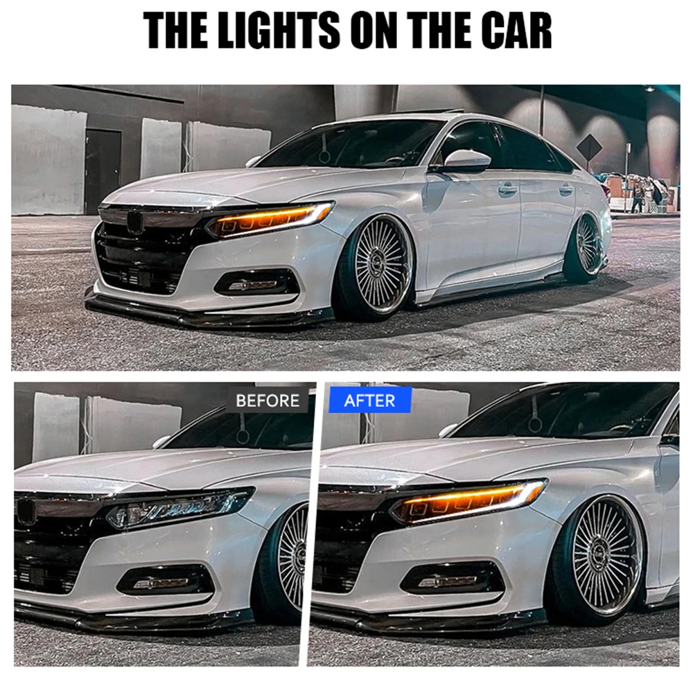 Headlights For Honda Accord 10 Gen 2018-2022 LED HeadLamps Auto Accessories Start-Up Animation With A Splash Of Blue