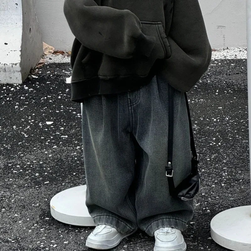 Pantalones de felpa de invierno para niños, nueva ropa para niños, pantalones vaqueros para niños, pantalones vaqueros gruesos con forro, pantalones