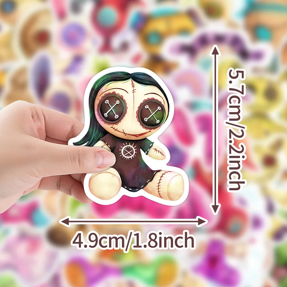50Pcs Cartoon Voodoo Doll Graffiti Stickers, Waterproof DIY Stickers for Water Bottles & Laptops