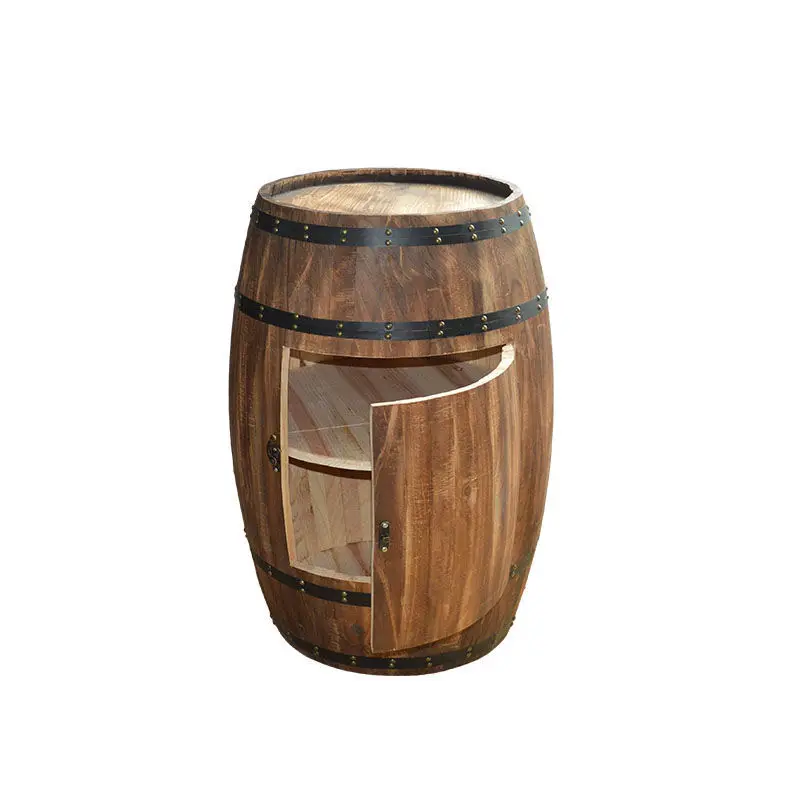 Online wine barrel storage cabinet Open the oak barrel wine cabinet, Decorative wooden wine barrels