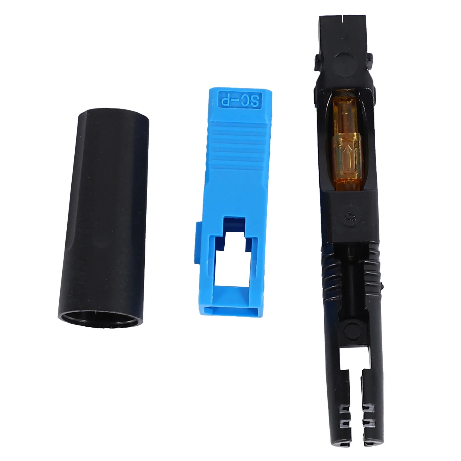 50 Pcs Embedded Sc Upc Fiber Optic Fast Connector Ftth Single-Mode Fiber Optic Sc Quick Connector Sc Adapter Field Assembly