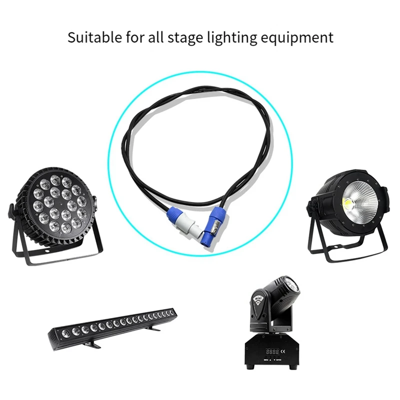 빔 무빙 헤드 라이트 빔용 AC 전원 케이블, 5R, 7R 무빙 헤드 라이트 익스텐션 파워콘 케이블, 1M