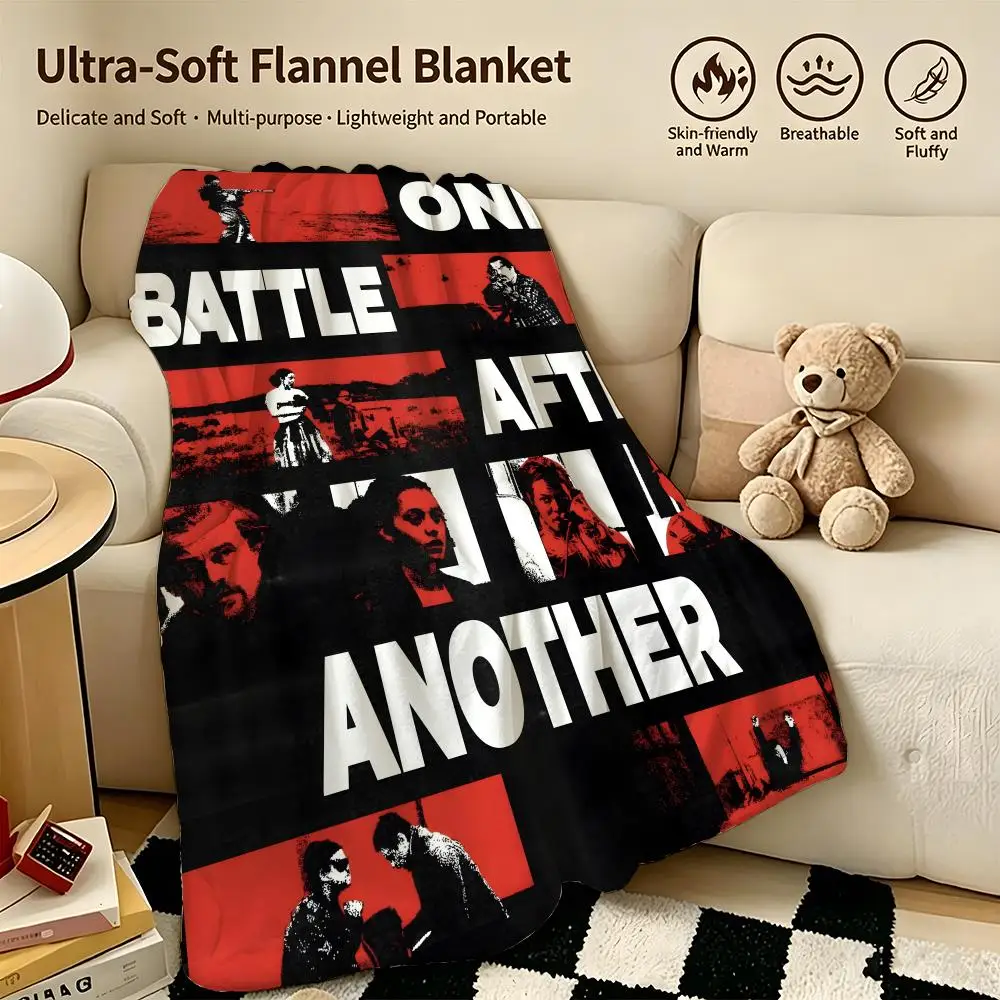 movie O-One Battle After Another-r Throw Warm Soft Flannel Blanket, Multi-use for Sofa Bed Camping Travel Nap