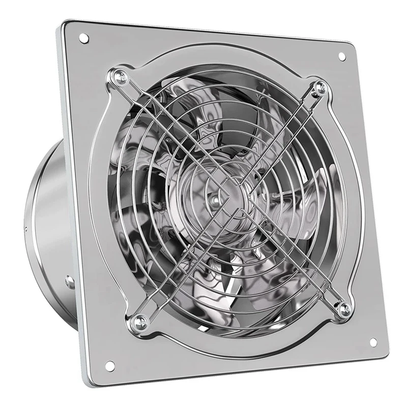 

6 Inch Exhaust Fan,Stainless Steel Vent Blower For Outdoor Indoor Heating Cooling Ventilation-7.5 X 7.5 Inch Panel