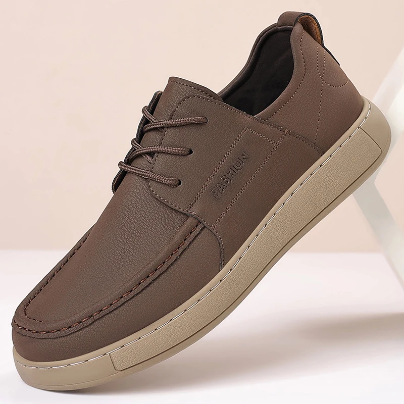 

Осенние универсальные деловые кожаные туфли с круглым носком, модные и популярные мужские удобные туфли на шнуровке в стиле ретро