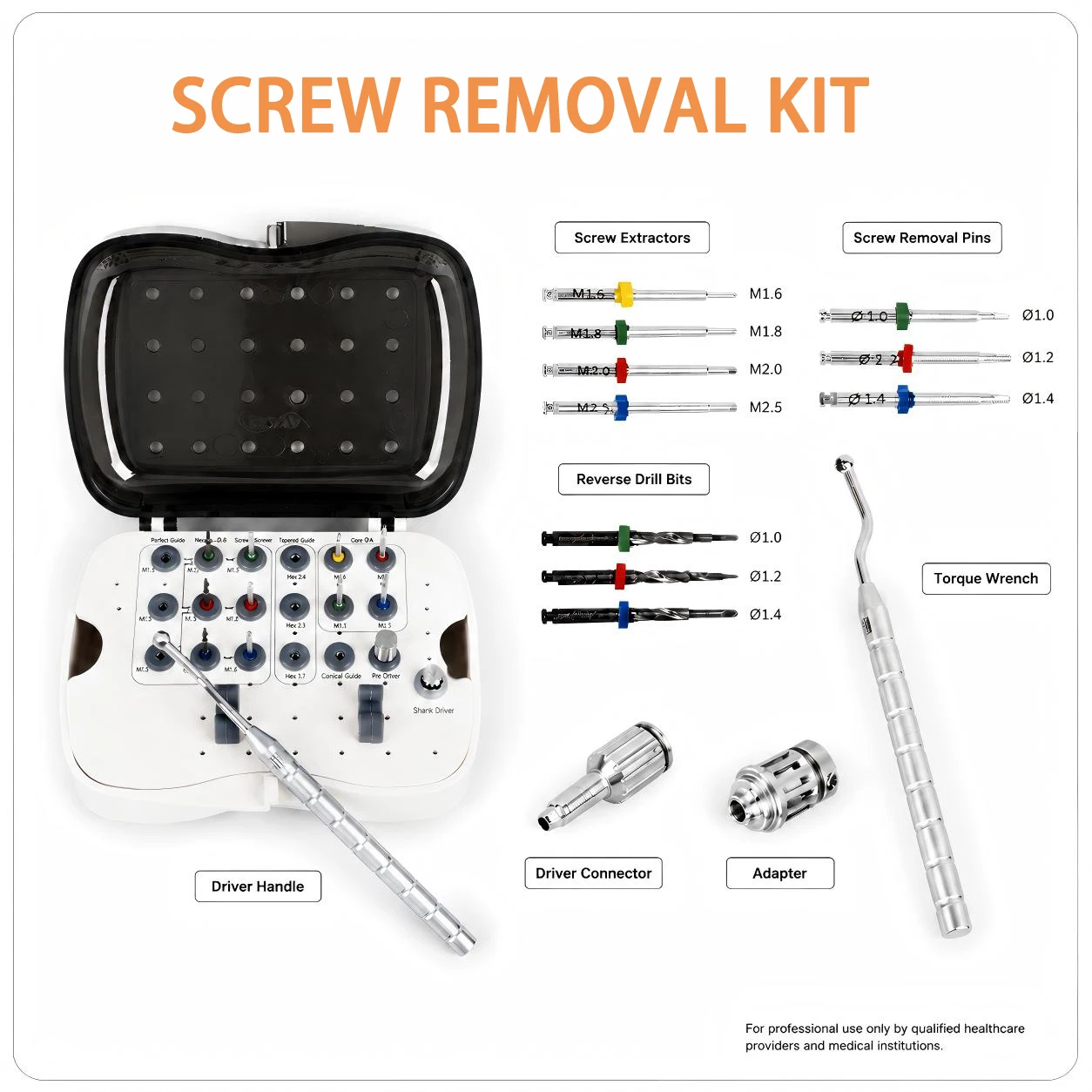 Dental Implant Fractured Broken Screw Remover Kit Broken Remover Surgery Kit Universal Dentist Tools