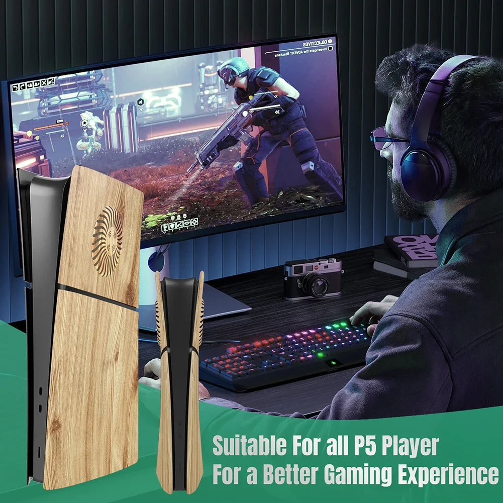 Cover Plates Anti-Scratch Protective Cover Dustproof Protective Shell Cover with Cooling Vents for PS5 Slim Digital/Disc Edition