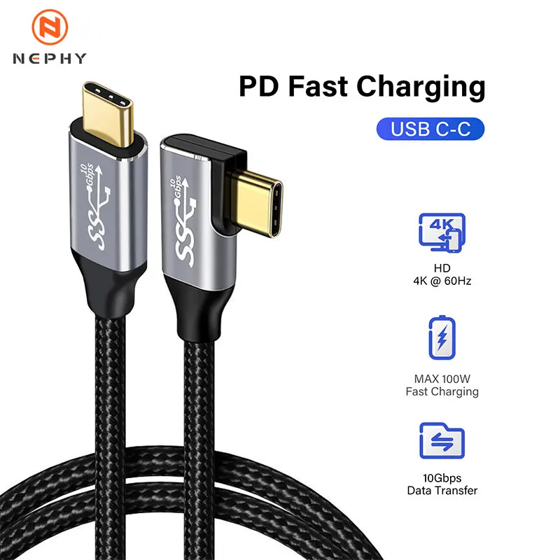 High quality USB C 3.1 Gen2 10Gbps Cord Type C to C PD 100W QC4.0 3.0 5A Fast Charging Cable For MacBook Pro 4k 60Hz Video Cable