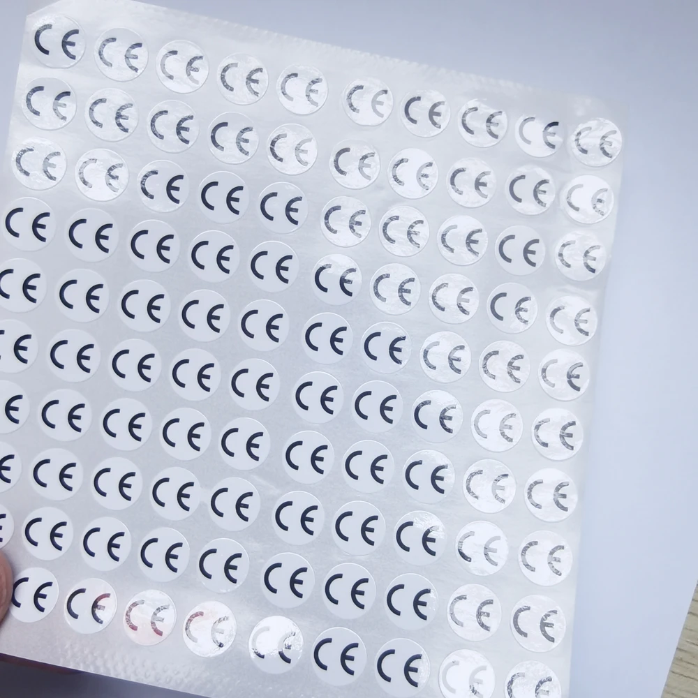 1Cm Ronde Ce Sticker Wit/Zilver/Hologaphic/Duidelijke Basis Cirkel Label 500Pcs