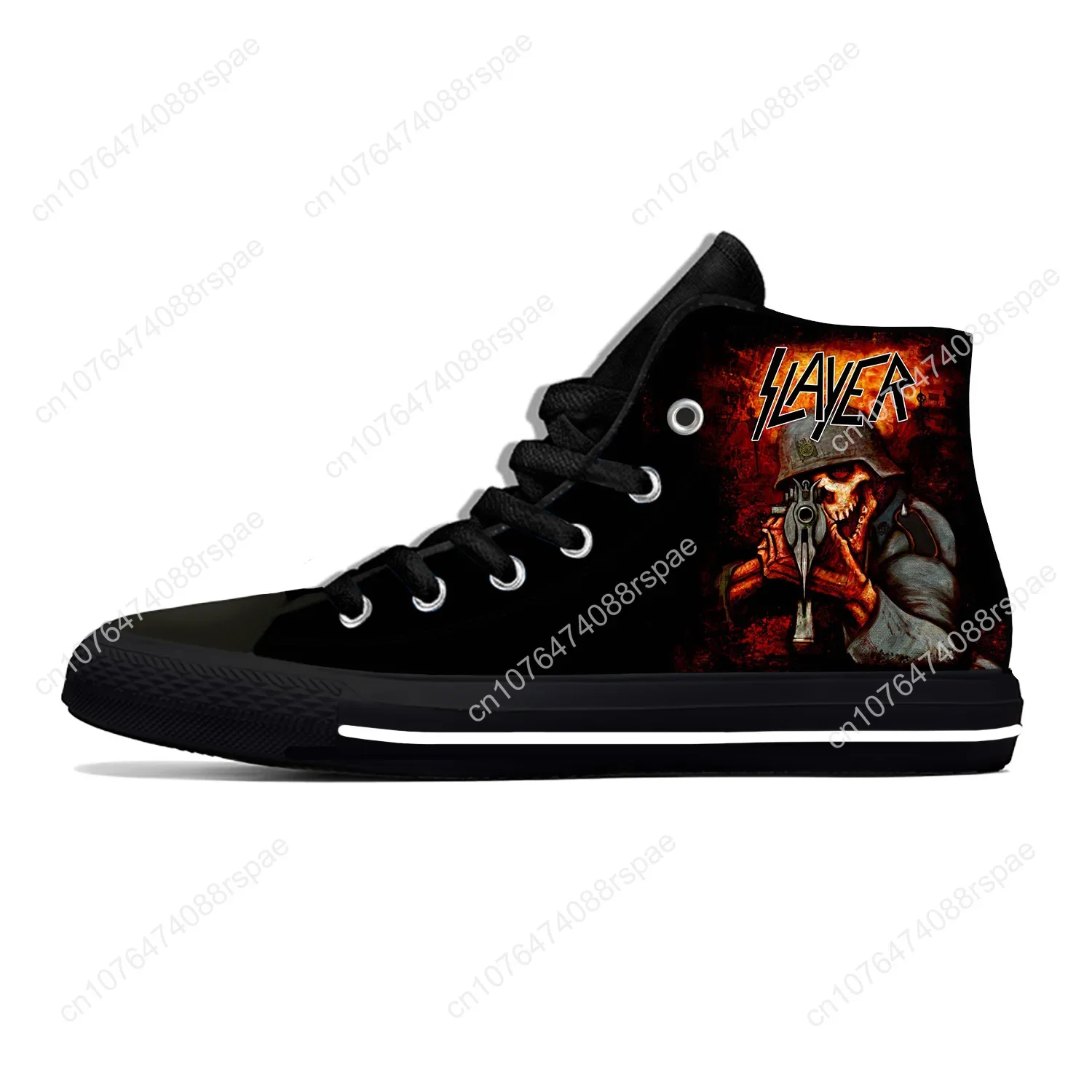 Slayer Heavy Metal Rock Band Horror Scary Fashion Casual Cloth Shoes, zapatillas ligeras y transpirables con estampado 3D para hombres y mujeres