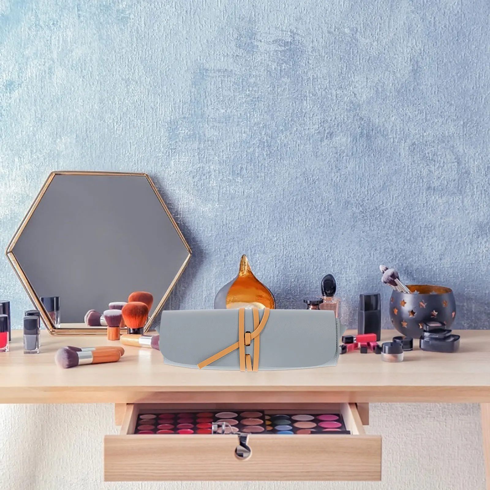 Opbergtas voor make-upborstels Lichtgewicht draagbare reistoiletartikelen PU-ganizerzak Compacte ijdelheden