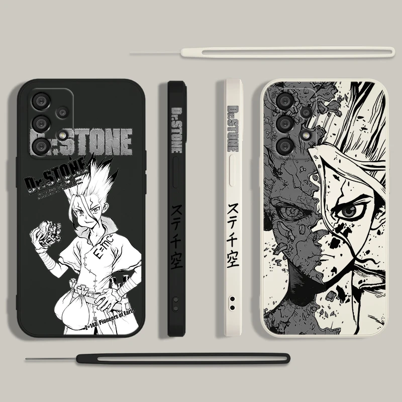 

Dr STONE Senkuu Phone Case For Samsung A55 A53 A33 A52 A32 A71 A51 A21S A35 A25 5G Liquid Left Rope Funda