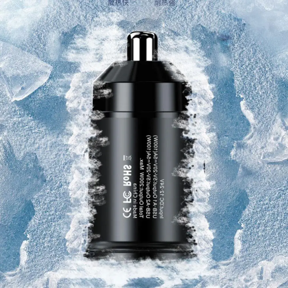 QC3.0 PD شاحن سيارة 5A شحن سريع 2 ميناء 12-24 فولت مقبس السجائر أخف سيارة USBC شاحن لمحول الطاقة