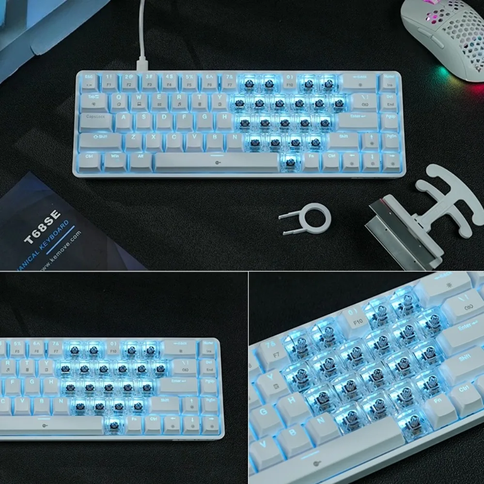 Transparent Heart Shape 21PCS Replacement Keycaps For Mechanical Keyboard (002)