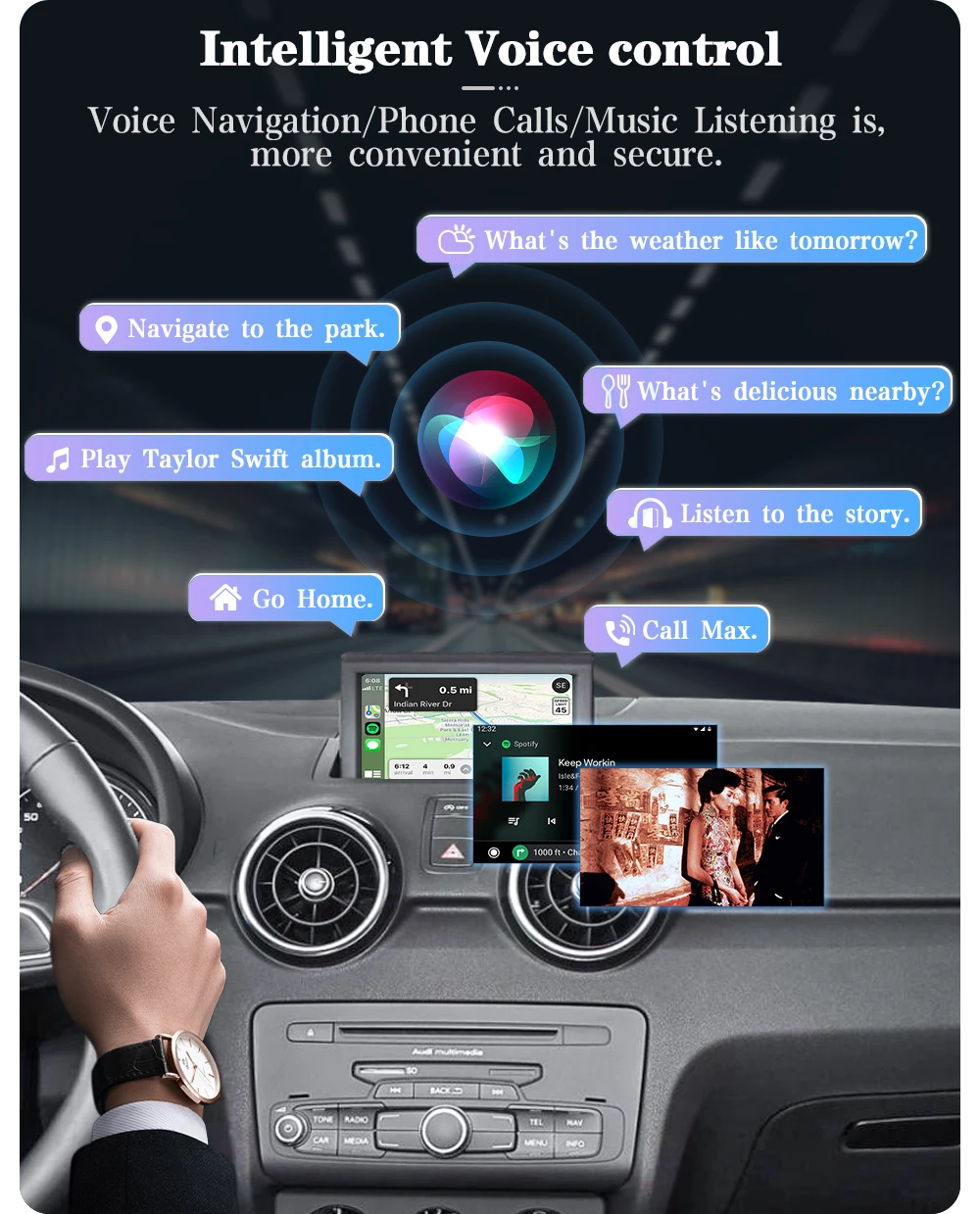 AUTOTOP Linux Wireless CarPlay Interface Box für Audi A1 Q3 2012-2018 mit Spiegel LinkaAirPlay Android Auto GPS Navigation BT – Detail 6