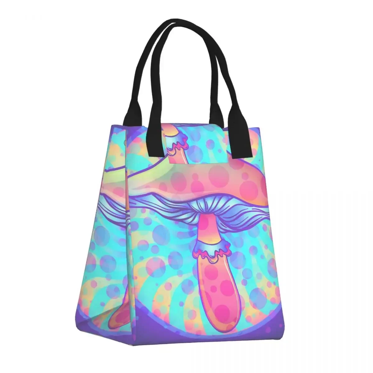 

Lunch Bag Paper Lunch Box Tote Bag Magic Mushroom Print Insulation Refrigerated Storage Bag School Picnic