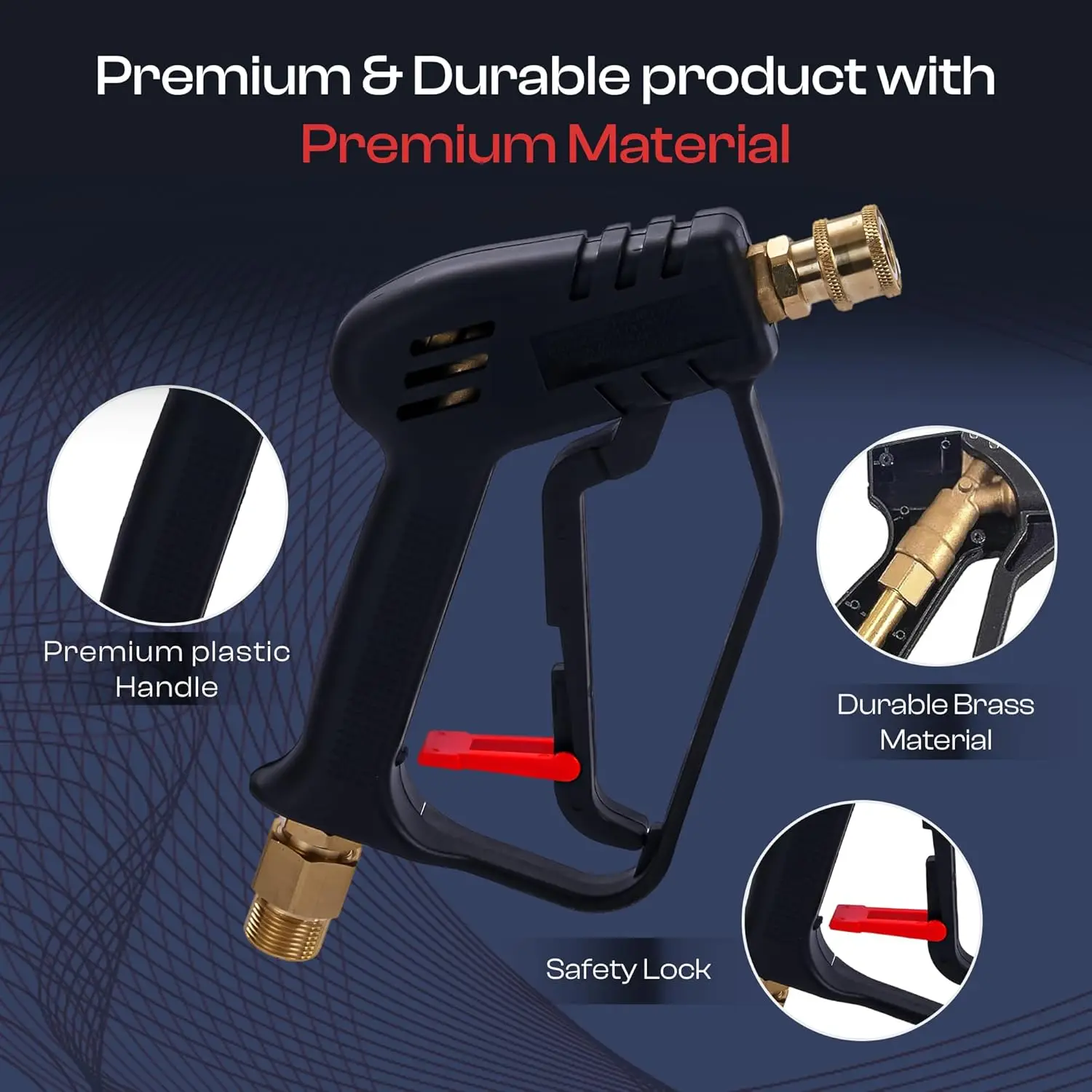 High Pressure Washer Gun Cleaning Hose Connector G3/8 Quick Connector High Pressure Water Gun Anti-winding Adaptor Car Wash Shop