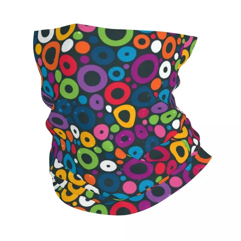 Colorful Circles Bandana Neck Gaiter UV Protection Face Scarf Cover Men Women Abstract Geometric Pattern Headwear Tube Balaclava