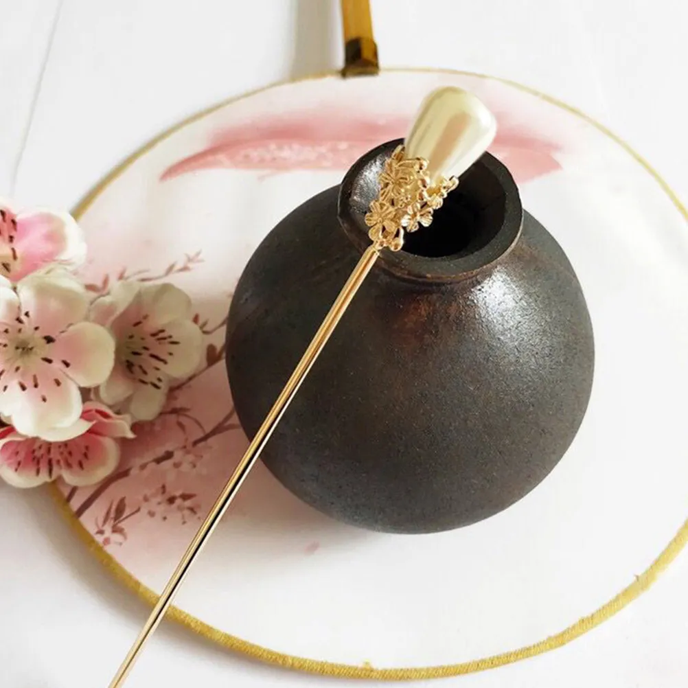 

2Pcs Vintage Pearl Hair Sticks Elegant High-Quality Hair Bun Stick Chopstick for Women Wedding Prom Party Daily Use