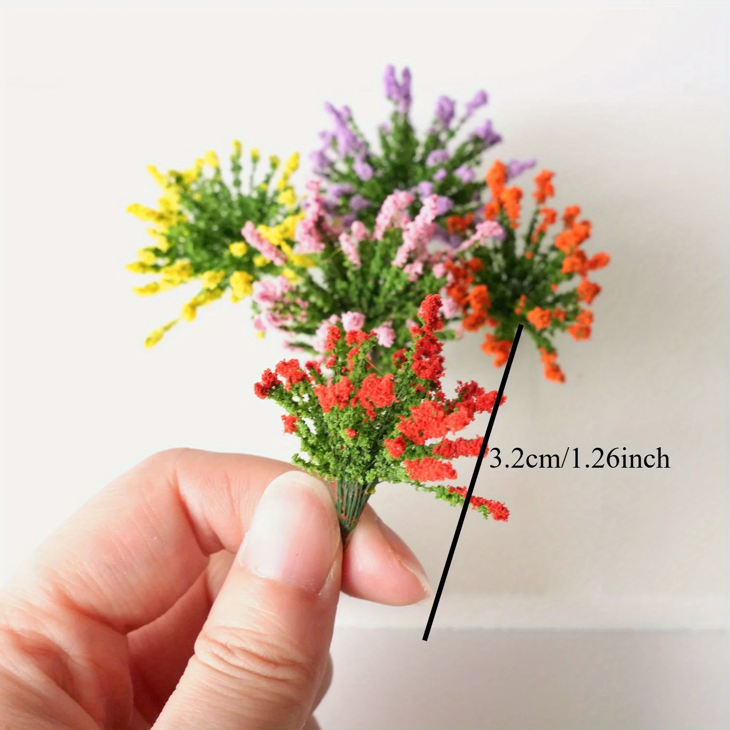 5Pcs Miniature Colorful Shrubs Bushes, Micro Landscape Flower Clusters Static Scenery Model for DIY Craft Train Landscape Railway