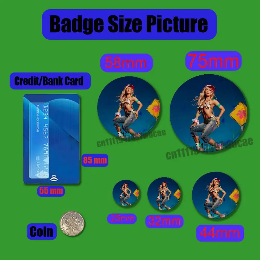 For Z-Zara Larsson Midnight Sun Girls Trip Pin Case DIY Insignia Badge Emblem Round Brooch Button Hat Cap Laser Film