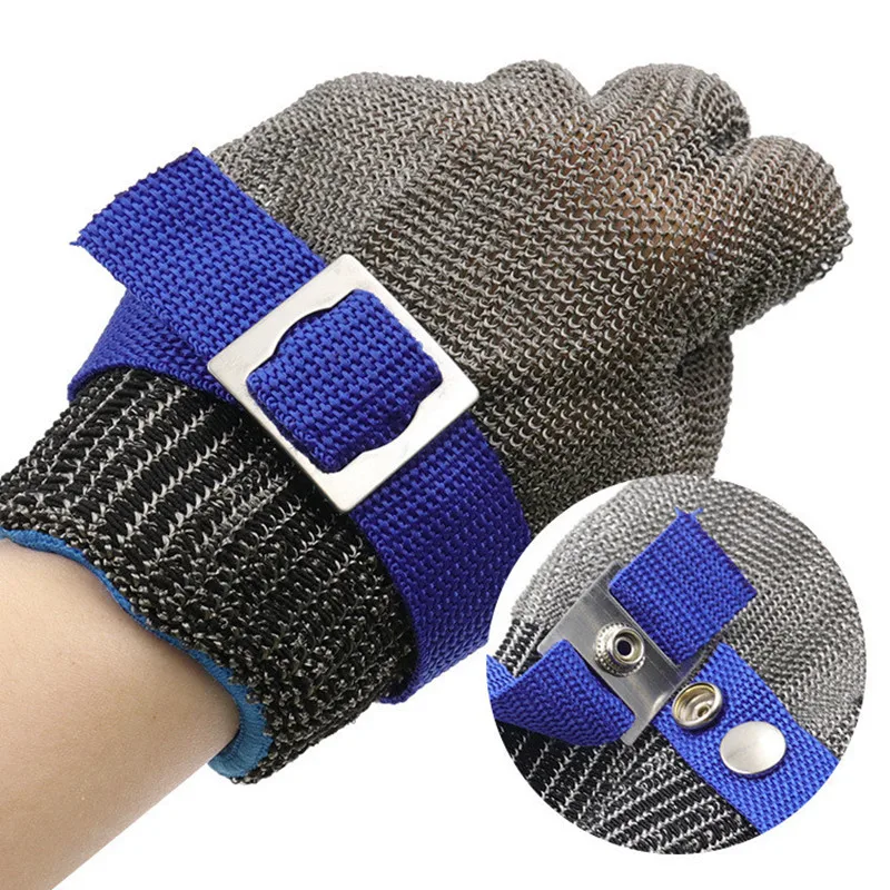 Roestvrijstalen Handschoenen Anti-Cut Snit Snit Resistente Handbeschermende Metalen Vlees Mesh Handschoen Voor Slager Draad Mes Proof Steek