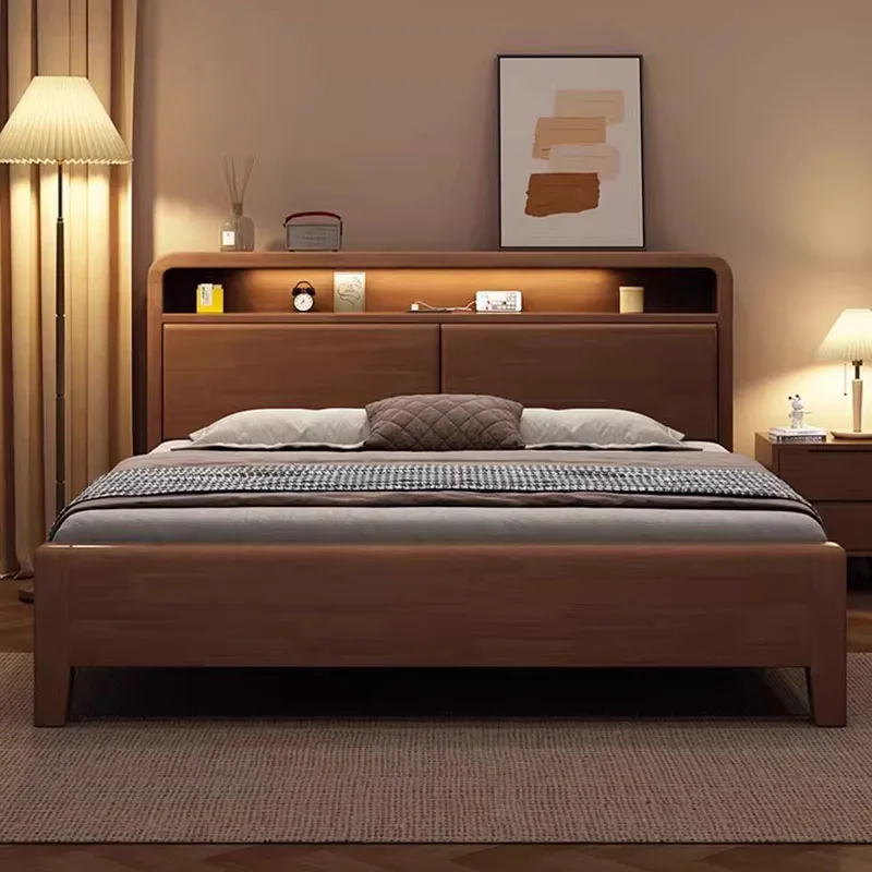 

Wooden Big Size Bed Universal European Unique Creative Aesthetic Modern Salon Bed Luxury Camas De Casal Space Saving Furniture
