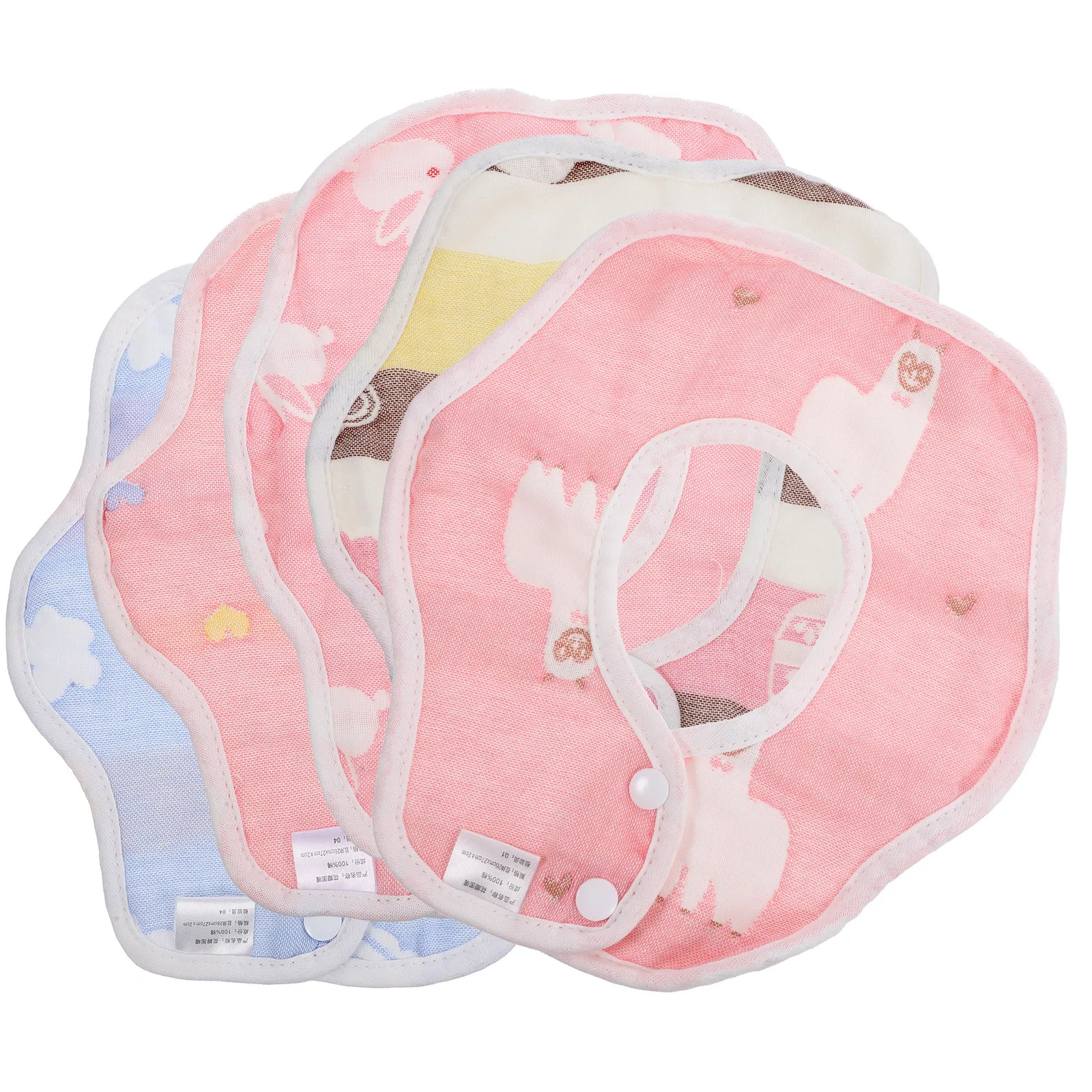 5 قطعة مناشف لعاب الأطفال القطنية الكرتون المطبوعة لينة ماصة الرضع المرايل تغذية الترويل المرايل تنفس استخدام الوليد #4