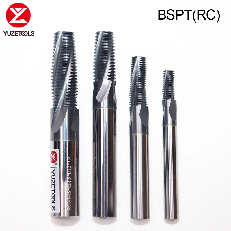 HRC68 Thread Milling Cutter Full Tooth Carbide Tungsten Steel CNC Machining  Coated Cutting Tool Thread BSPT(RC) 3/8 1/8 3/4 Tap