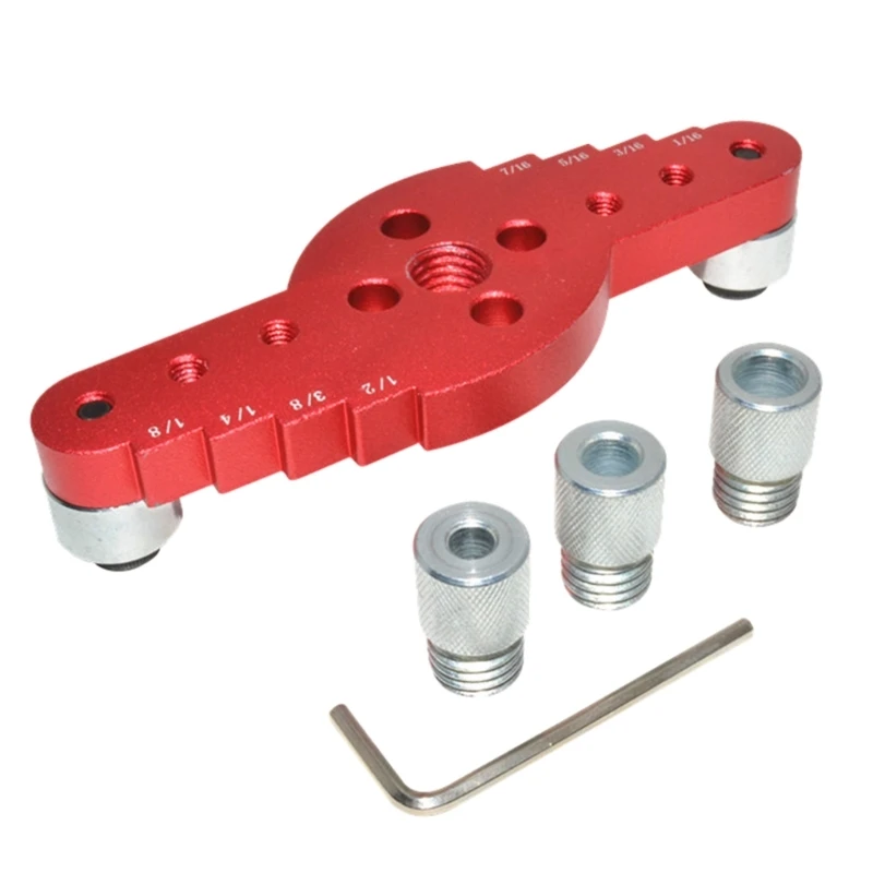 Portable Self Centering Dowel Jig Drill Guide for Straight Hole Pocket Hole Jig Set Cabinet Doweling Jig for Woodworking