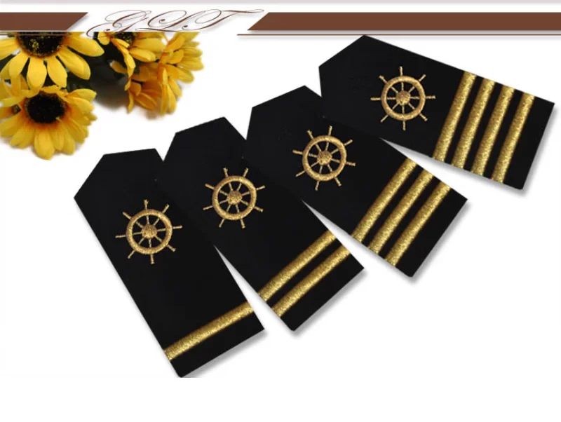 Seamen Crew Captain Propeller Armband Velvet Embroidery Thread Velcro Shoulder Patch