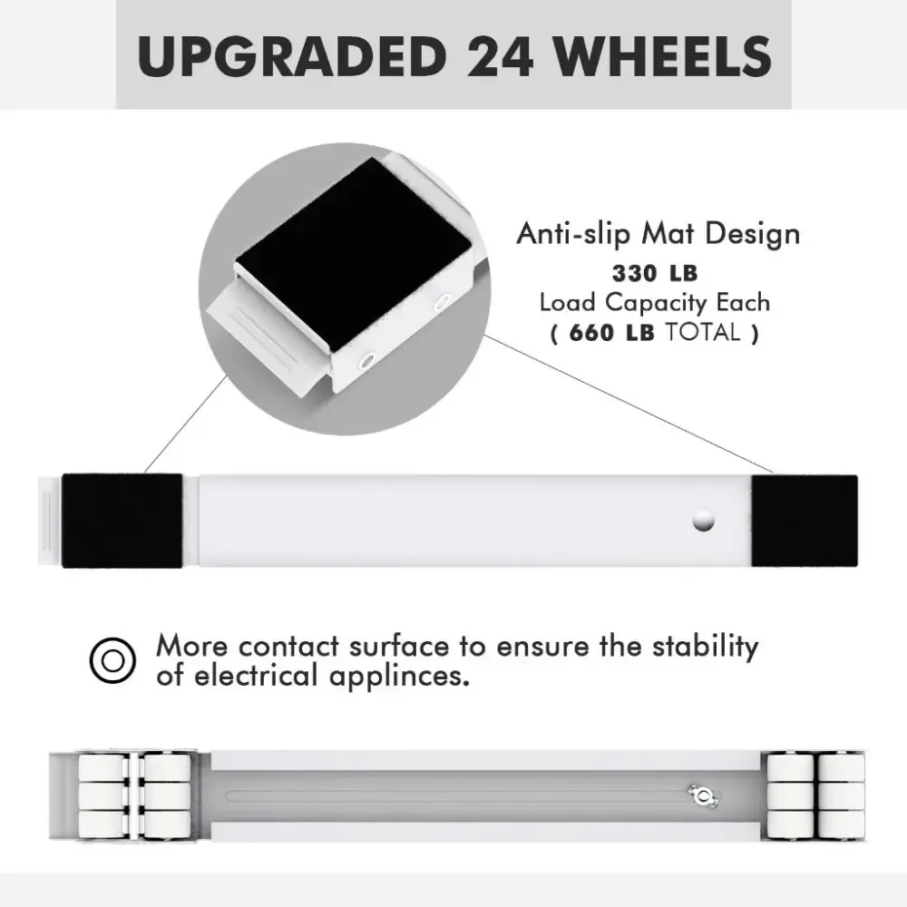 Adjustable Washing Machine Roller Base Heavy Duty Mobile Dolly with Lock Wheels for Fridge Dryer Furniture