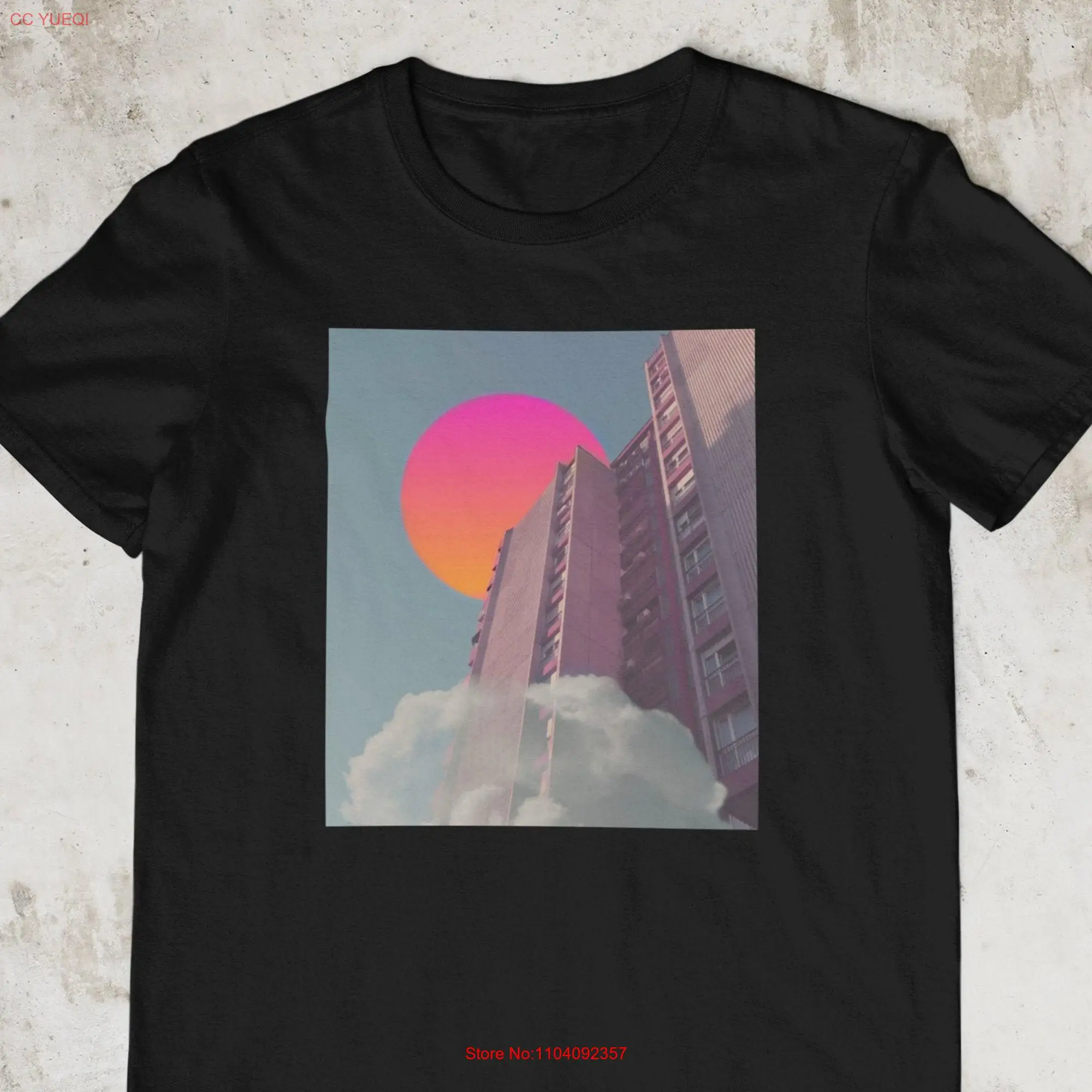 Scenery Minimalistic Architecture City Aesthetic Sunset Sunrise Men's Cotton Trendy T Shirt Top long or short sleeves