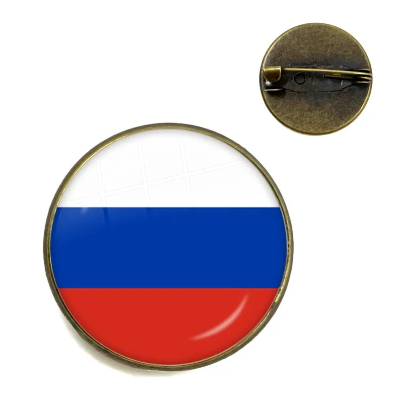 National Flag Glass Cabochon Brooch Korea,Serbia,Russia,Slovenia,Argentina,United States,Turkey,Spain,Dominica Collar Pins Gift