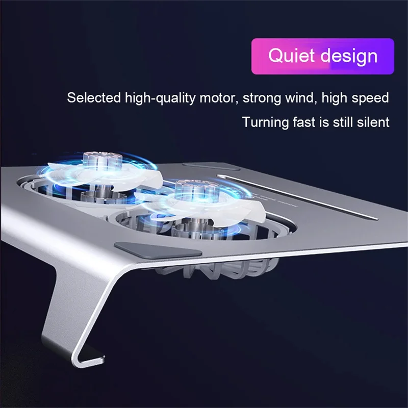 Laptop Cooling Pad Gaming Aluminum Laptop Stand Notebook Computer Radiator Bracket with Fans and USB Port for MacBook