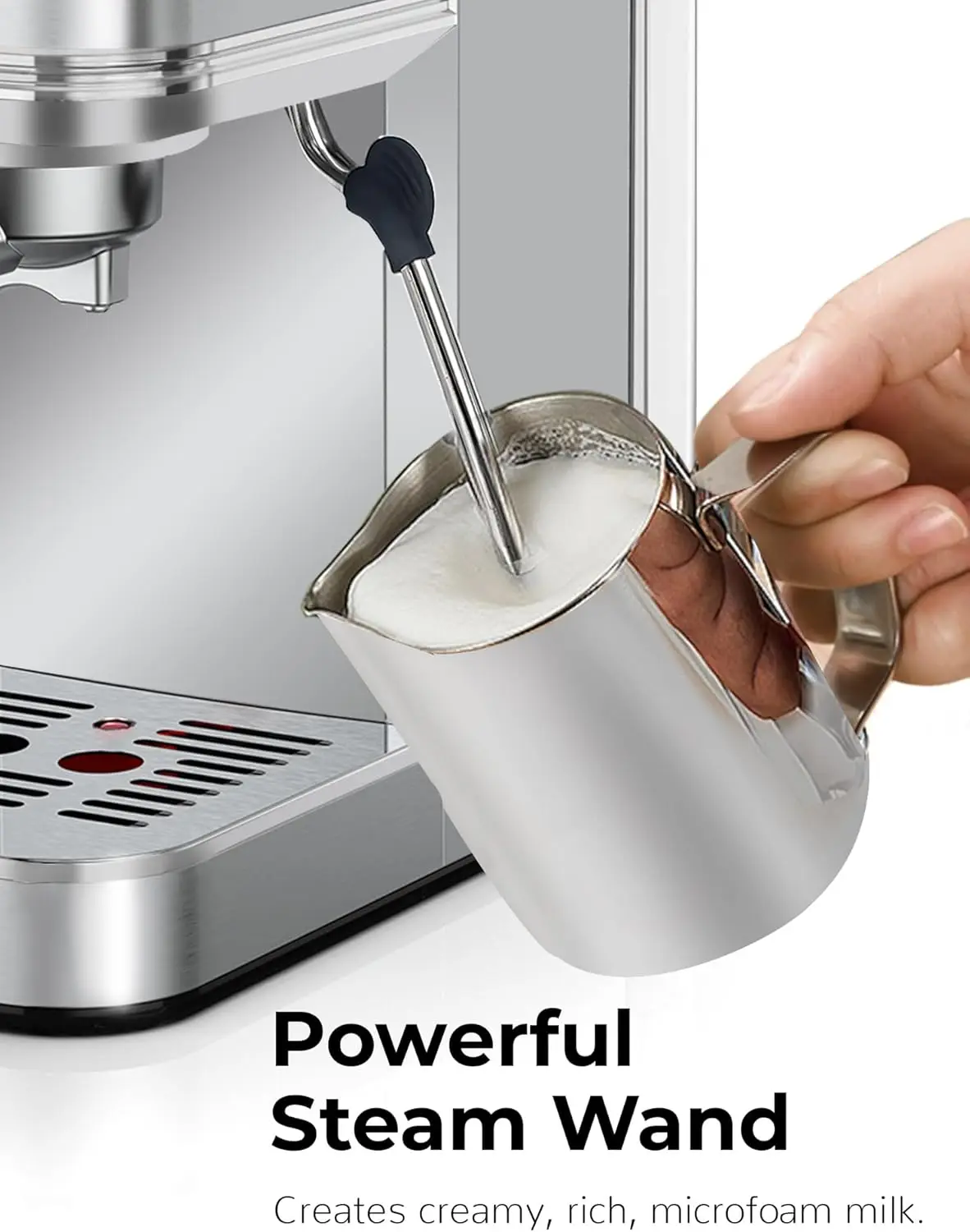 Kompatto-máquina de café expreso automática de acero inoxidable para el hogar, máquina de café con Espumador de leche, 20 Bar, Latte y Ca