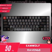 Teamwolf Raven68 Magnetic Switch Gamer Keyboard RGBWired 68keys Mechanical Keyboard Quick Trigger Hot Swap Rgb Fps Game Keyboard